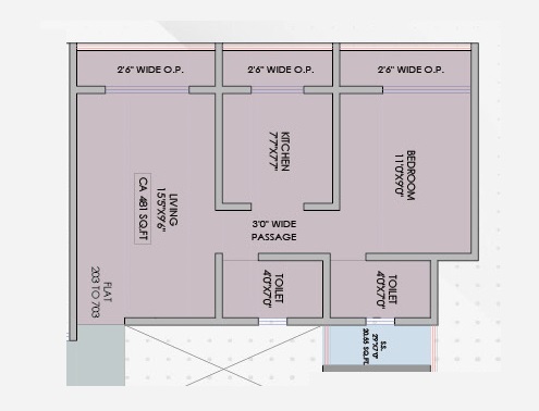 1 BHK 420 Sq. Ft. Apartment in Raj Sonal Residency