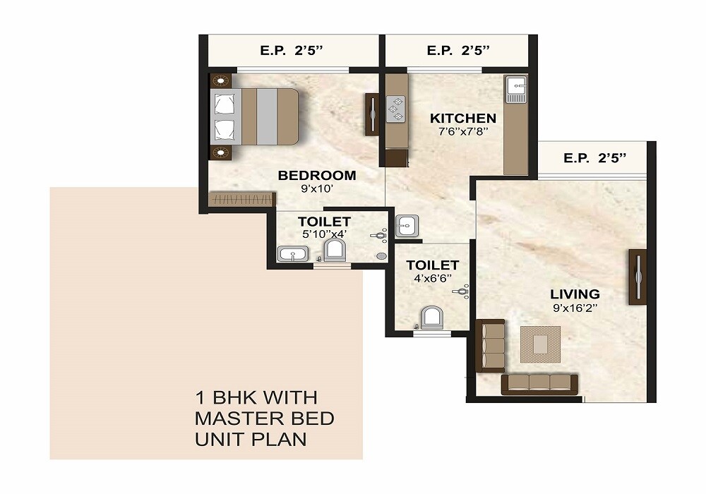 1 BHK 426 Sq. Ft. Apartment