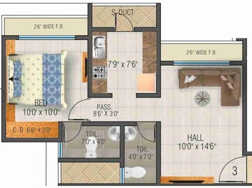  1 BHK Apartment at Rajaram Sukur Sapphire, Kasarvadavali – for Rent