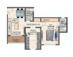 Floor plan of 1 BHK 488 Sq. Ft. Apartment in Rajendra Navkar Heights, Thane