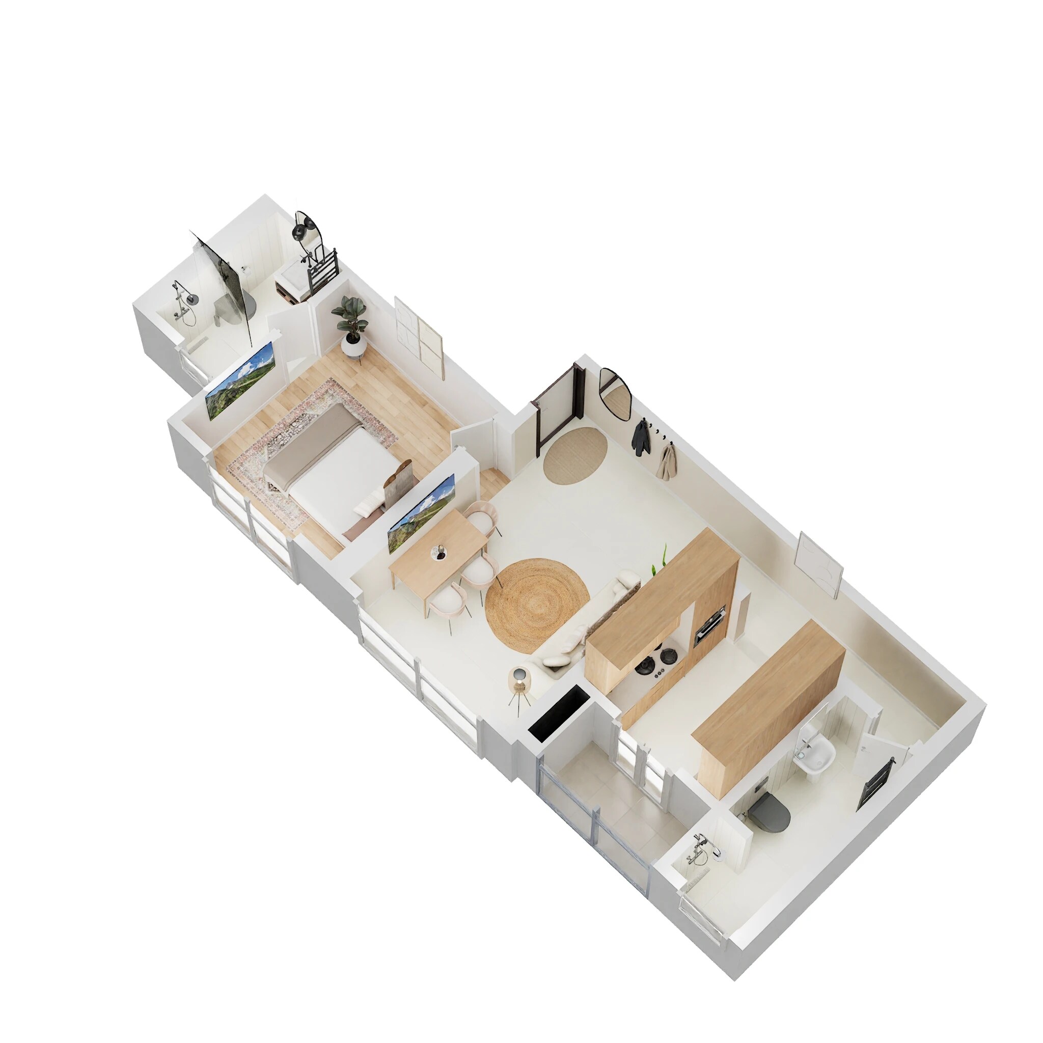 Floor plan of 1 BHK Apartment - 450 sq. ft. in Ram Pushpanjali Residency, Thane