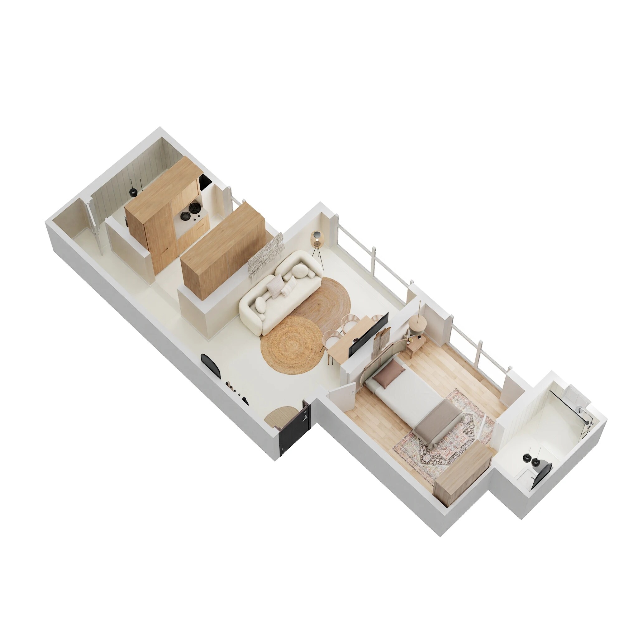 Floor plan of 1 BHK Apartment - 466 sq. ft. in Ram Pushpanjali Residency, Thane