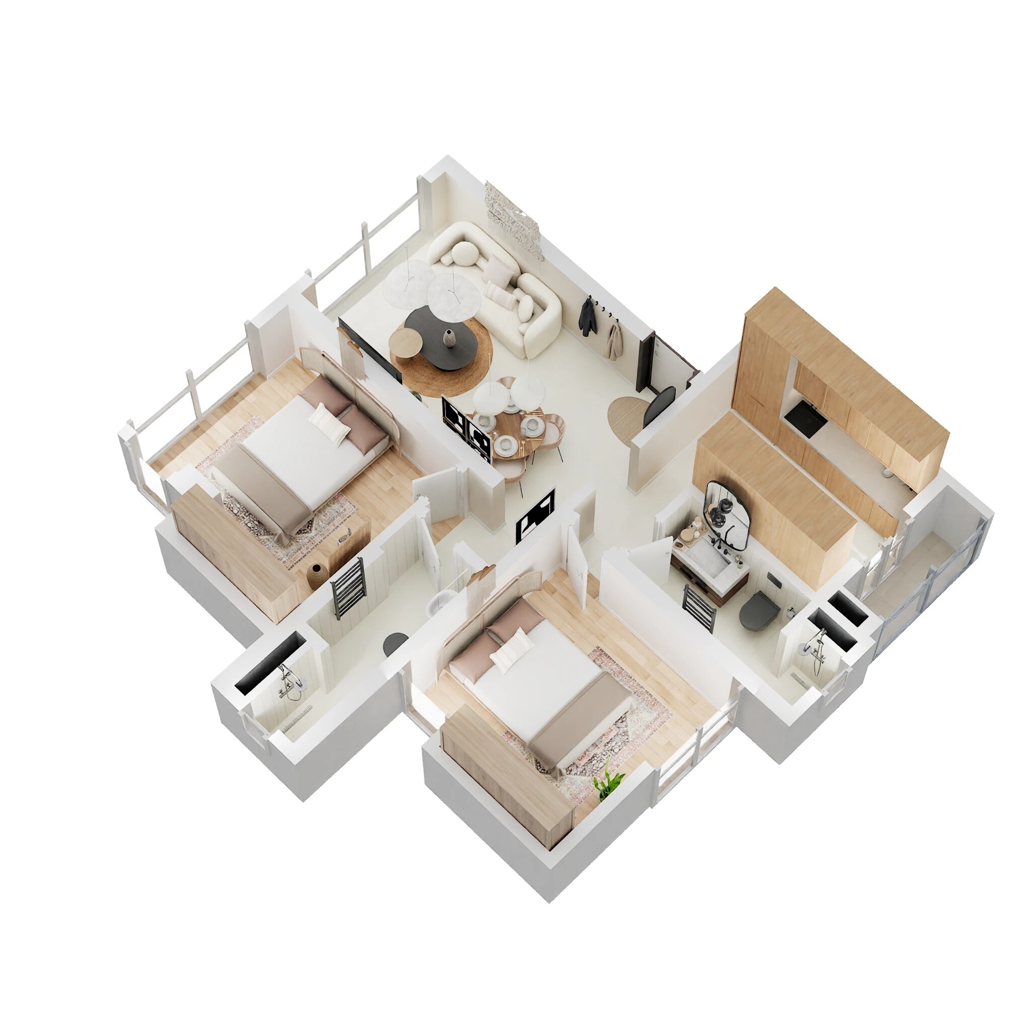 Floor plan of 2 BHK Apartment - 660 sq. ft. in Ram Pushpanjali Residency, Thane