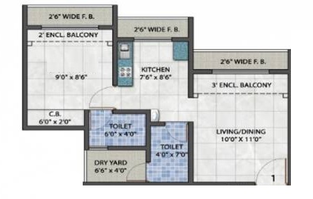 1 BHK 304 Sq. Ft. Apartment in Rameshwar Park