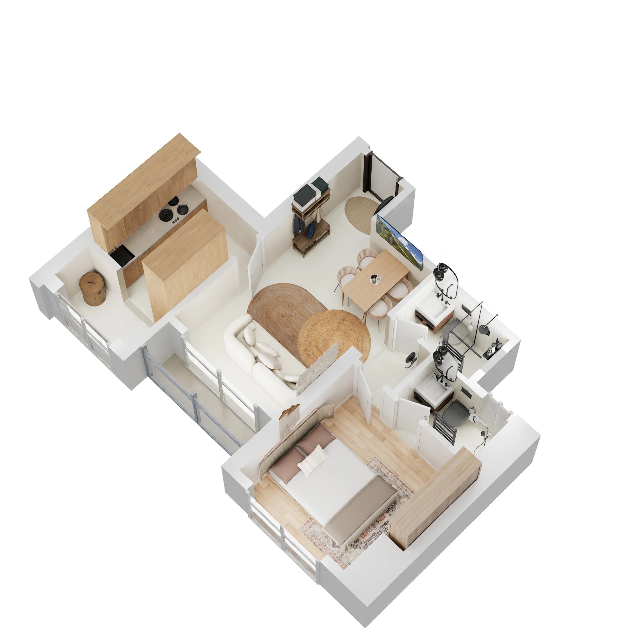 Floor plan of 1 BHK 405 Sq. Ft. Apartment in Raunak 108, Thane