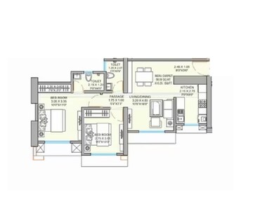  2 BHK Apartment at Raunak Bliss, Ghodbunder Road – for Rent