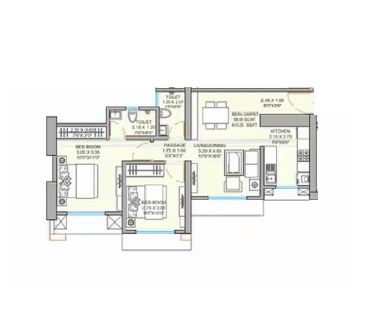 Other, raunak-bliss 2 Bedroom 370 Sq.Ft. Apartment In Ghodbunder Road Thane 8936044