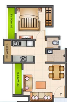 Raunak Bliss B2 1 BHK Layout