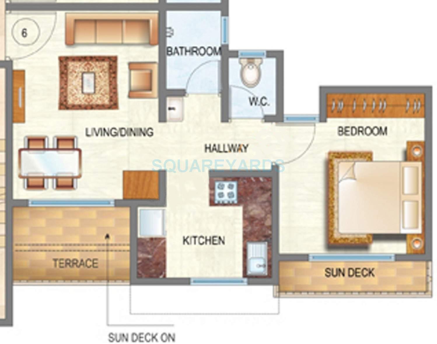 1 BHK 583 Sq. Ft. Apartment