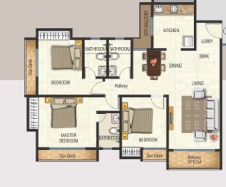 3 BHK 1645 Sq. Ft. Apartment