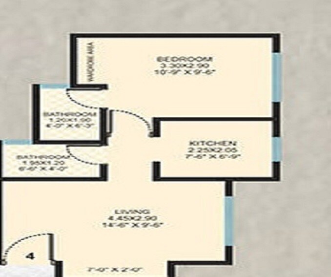 Other, raunak-heights 1 Bedroom 437 Sq.Ft. Apartment In Ghodbunder Road Thane 7502678