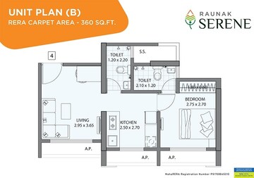  1 BHK Apartment at Raunak Serene, Pokhran Road No One – for Sale