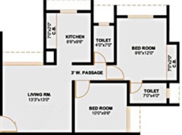  2 BHK Apartment at Raunak Unnathi Greens, Kasarvadavali – for Sale
