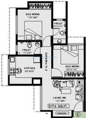 2 BHK Apartment at Raunak Unnathi Greens, Kasarvadavali – for Sale