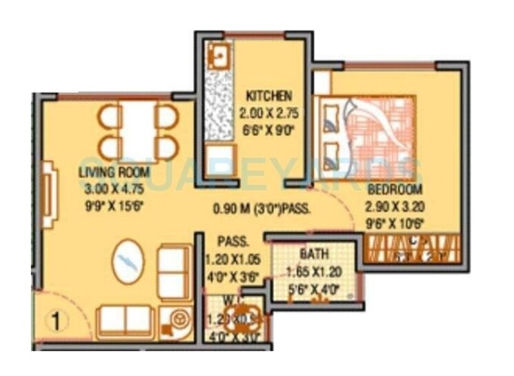 Other, raunak-unnathi-woods-phase-6 1 Bedroom 422 Sq.Ft. Apartment In Kasarvadavali Thane 8695173