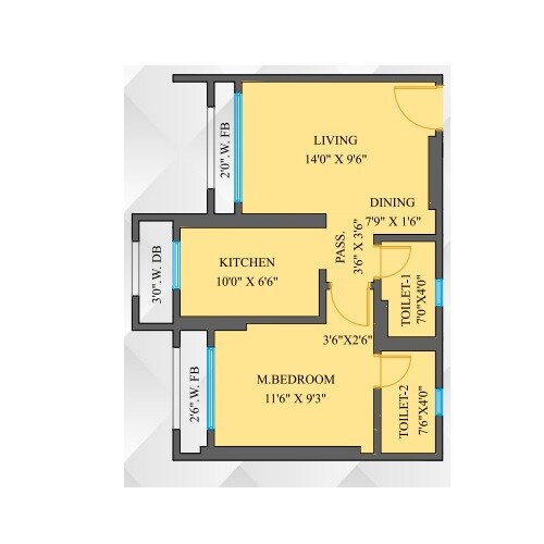 1 BHK 477 Sq. Ft. Apartment