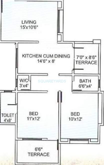 2 BHK 676 Sq. Ft. Apartment
