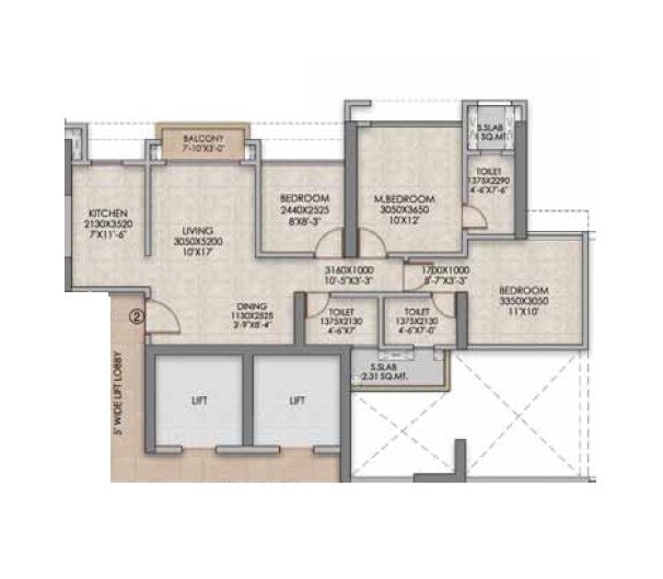  3 BHK Apartment at Raymond Ten X Era, Pokhran Road No One – for Sale