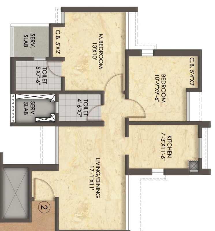 Other, raymond-ten-x-habitat 2 Bedroom 635 Sq.Ft. Apartment In Pokhran Road No Two Thane 9342930