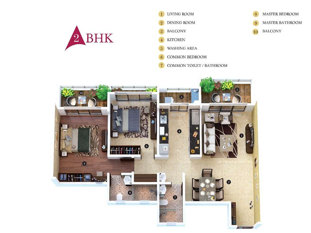 2 BHK 630 Sq. Ft. Apartment in Regency Antilia Phase V Avana