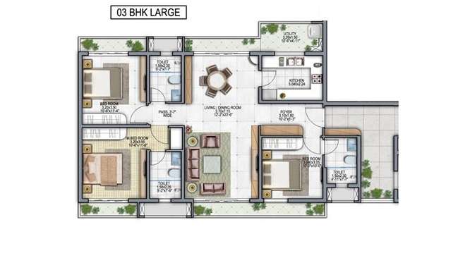 risland the icon phase 1 apartment 3 bhk 904sqft 20224003184031