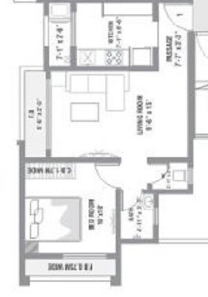 1 BHK 341 Sq. Ft. Apartment