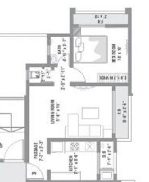 1 BHK 393 Sq. Ft. Apartment