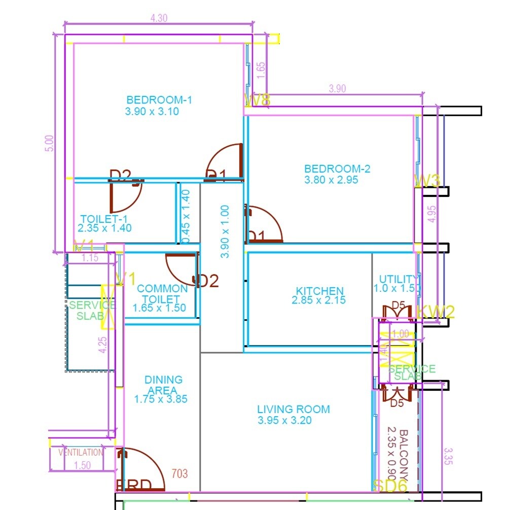 2 BHK 657 Sq. Ft. Apartment