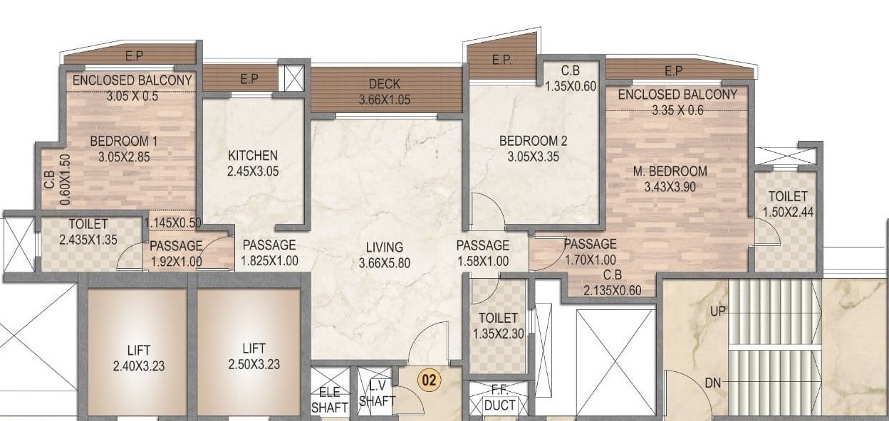 Rental 3 Bedroom 911 Sq.Ft. Apartment in Rosa Manhattan, Ghodbunder