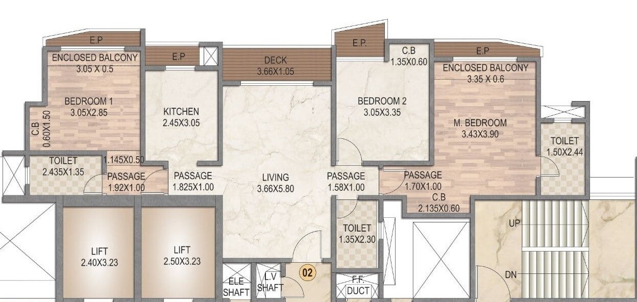 Other, rosa-manhattan 3 Bedroom 911 Sq.Ft. Apartment In Anu Nagar Thane 9506681