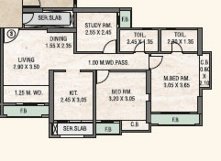 Other, rosa-oasis-ph-2 2 Bedroom 707 Sq.Ft. Apartment In Anu Nagar Thane 9375011