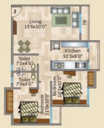  2 BHK Apartment at Rosa Royale, Ghodbunder Road – for Rent
