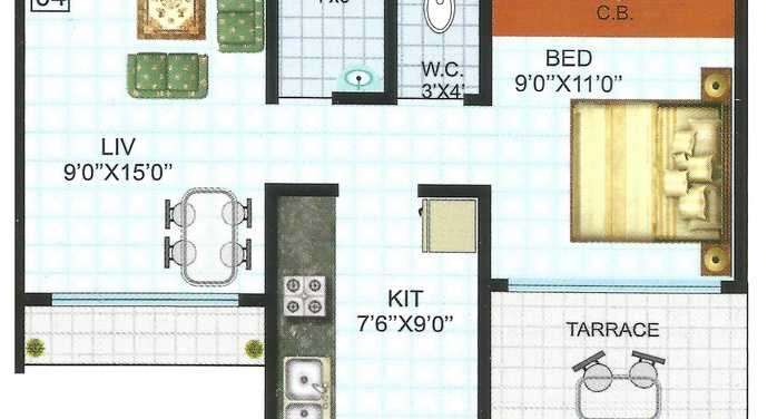 royce paradise phase 2 apartment 1 bhk 346sqft 20202608132639