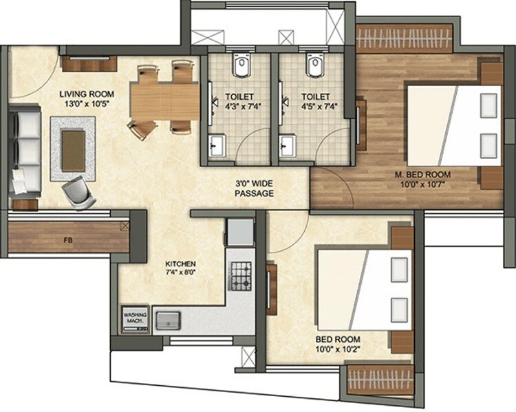 Other, runwal-25-hour-life 2 Bedroom 661 Sq.Ft. Apartment In Manpada Thane 7511954