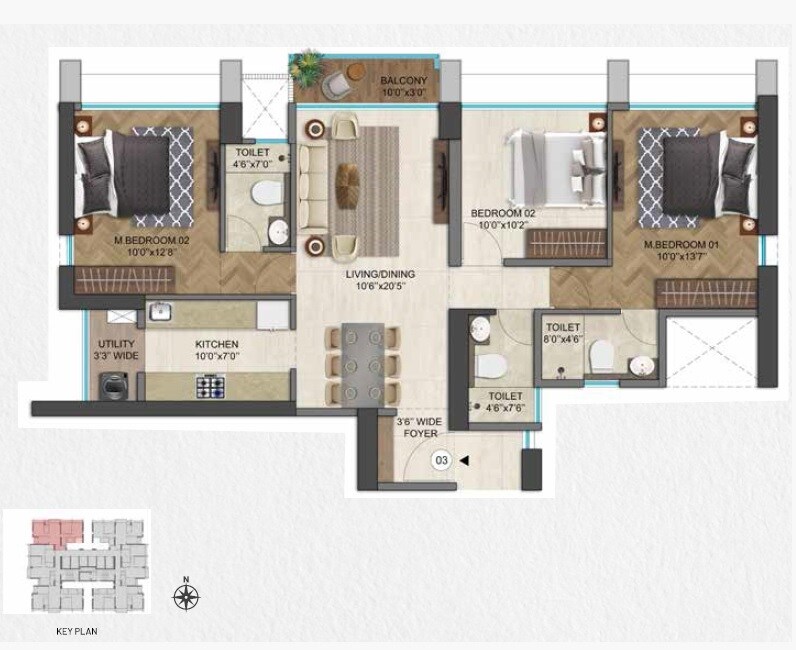  3 BHK Apartment at Runwal 25 Hour Life, Manpada – for Sale