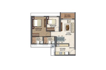  2 BHK Apartment at Runwal Code Name Enchanted, Kolshet – for Sale