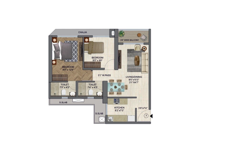  2 BHK Apartment at Runwal Code Name Enchanted, Kolshet – for Sale