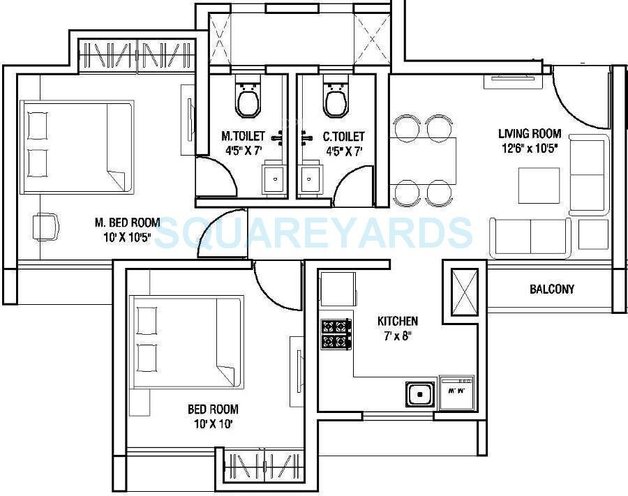  2 BHK Apartment at Runwal Eirene, Balkum Pada – for Rent