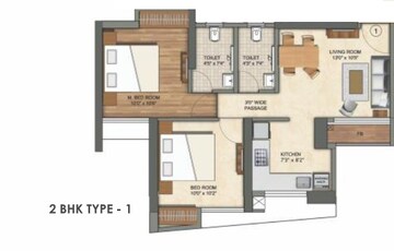  1 BHK Apartment at Runwal Eirene Part 1, Balkum Pada – for Rent