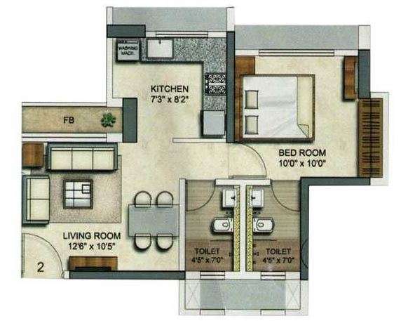 1 BHK 423 Sq. Ft. Apartment in Runwal Eirene phase 2