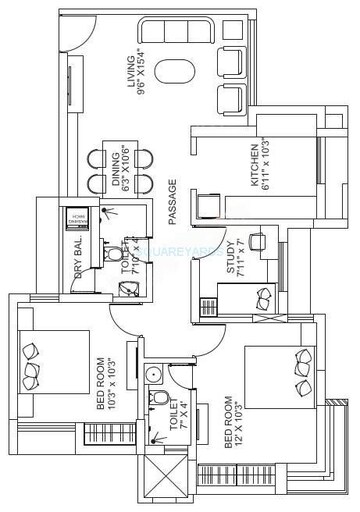  2 BHK Apartment at Runwal Garden City, Balkum Pada – for Rent