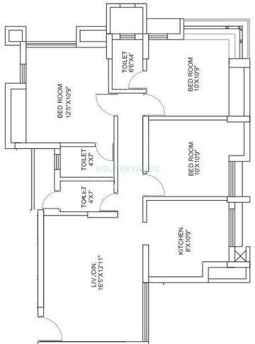  3 BHK Apartment at Runwal Garden City, Balkum Pada – for Rent