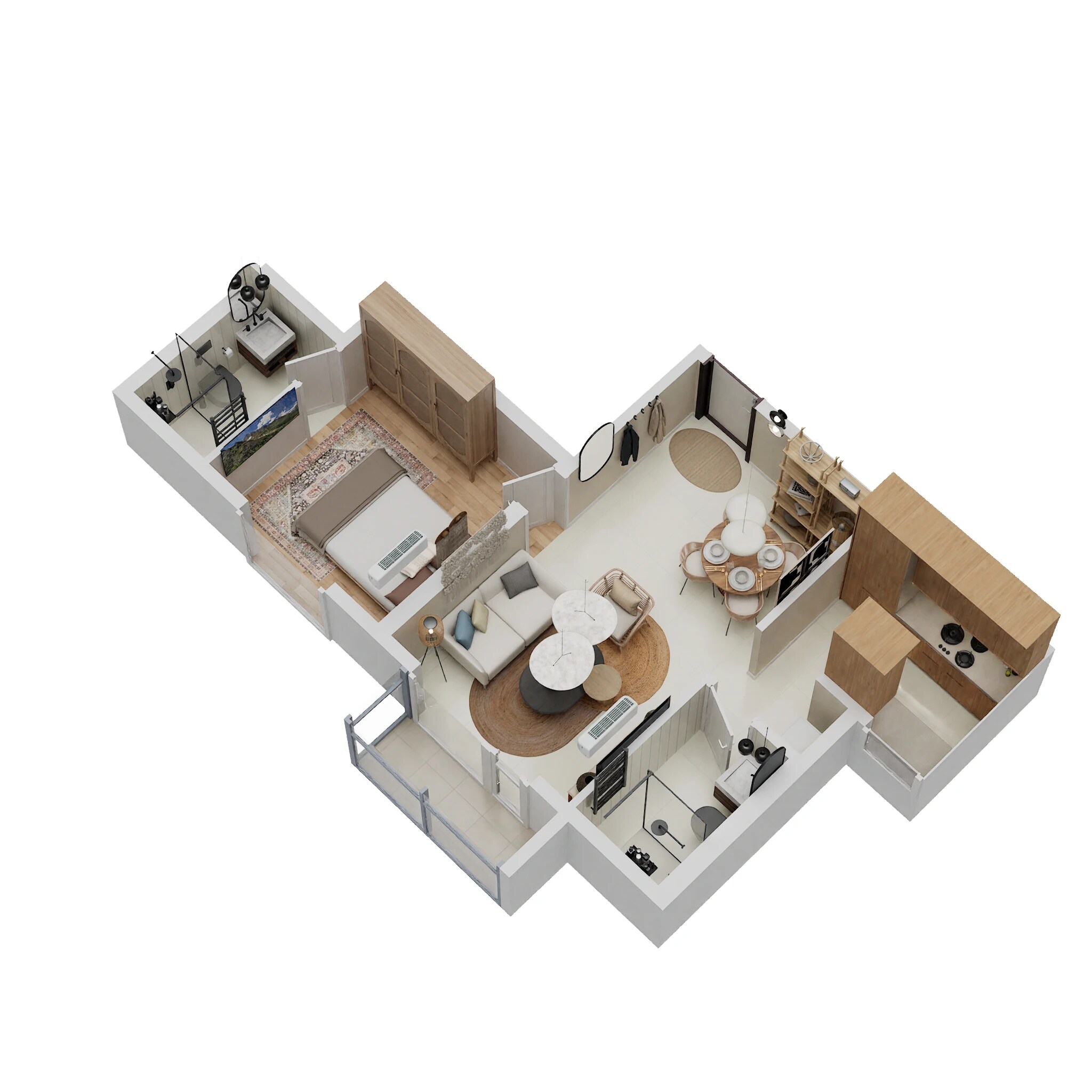 Floor plan of 1 BHK 353 Sq. Ft. Apartment in Runwal Gardens Phase 2, Thane