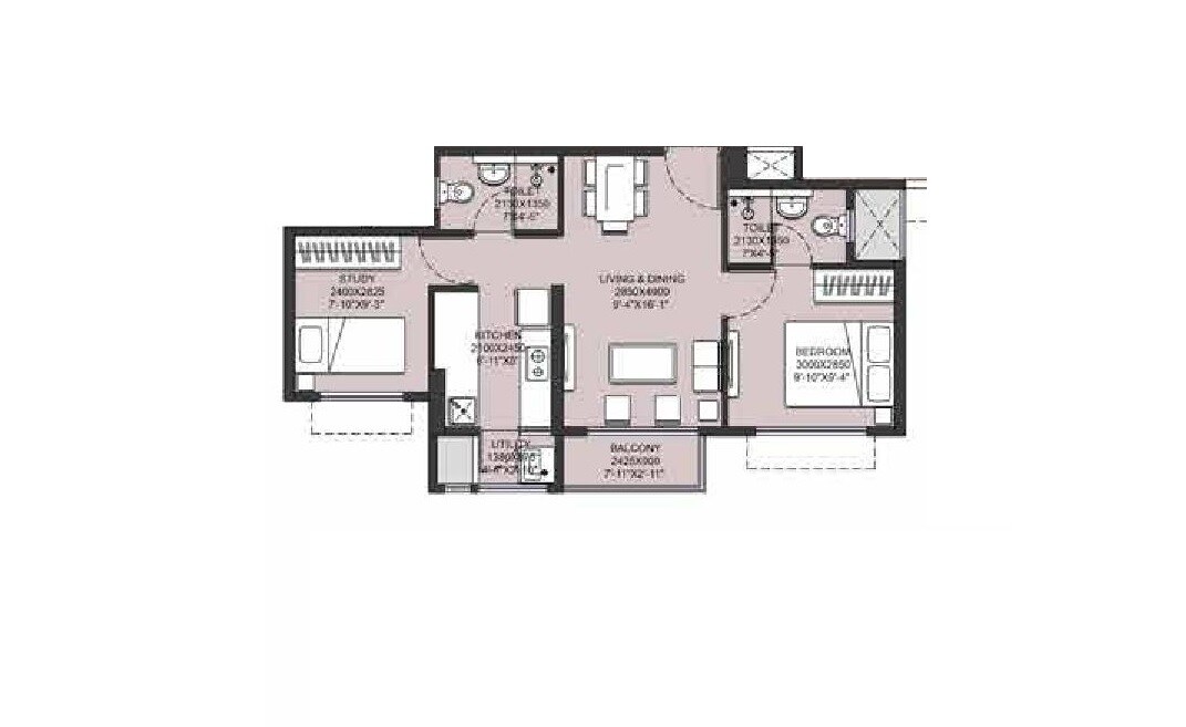  2 BHK Apartment at Runwal Gardens Phase 2, Kalyan Shilphata Road – for Rent