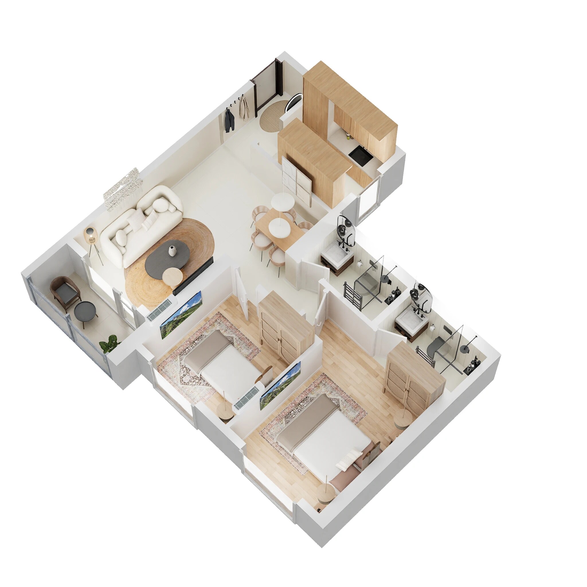 2 BHK 631 Sq. Ft. Apartment