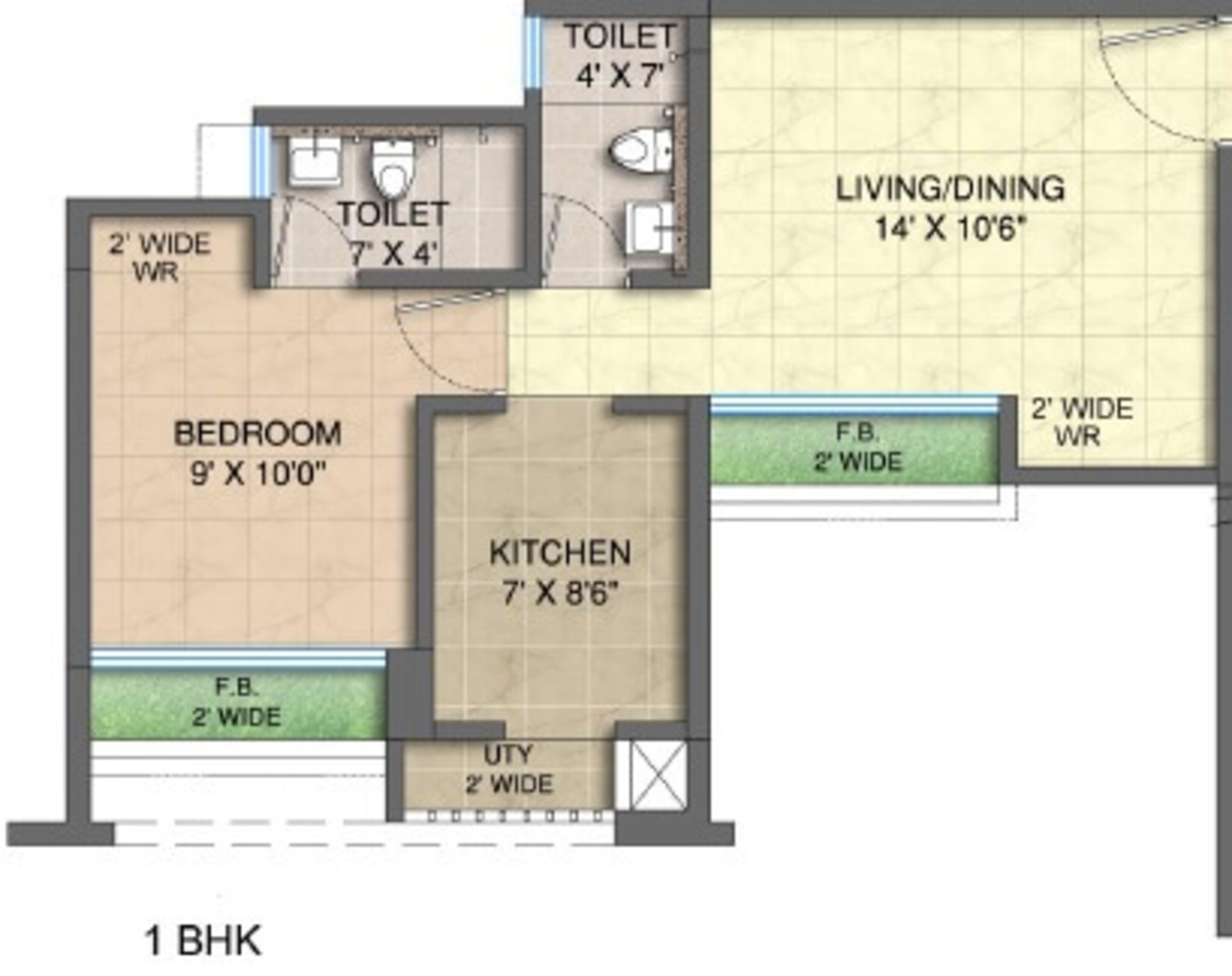 runwal my city apartment 1bhk 402sqft 1