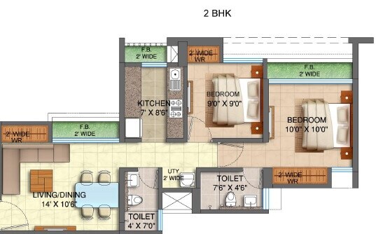  2 BHK Apartment at Runwal My City, Usarghar Gaon – for Sale