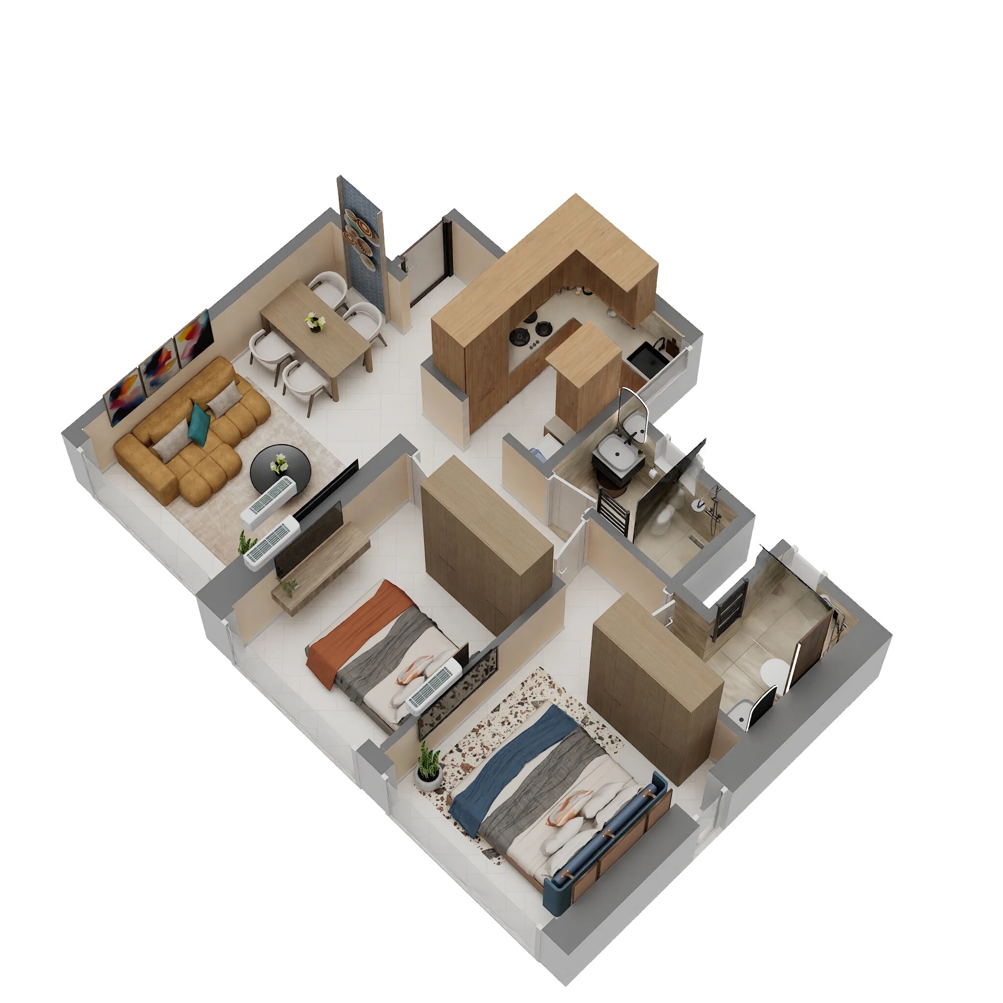 2 BHK 653 Sq. Ft. Apartment