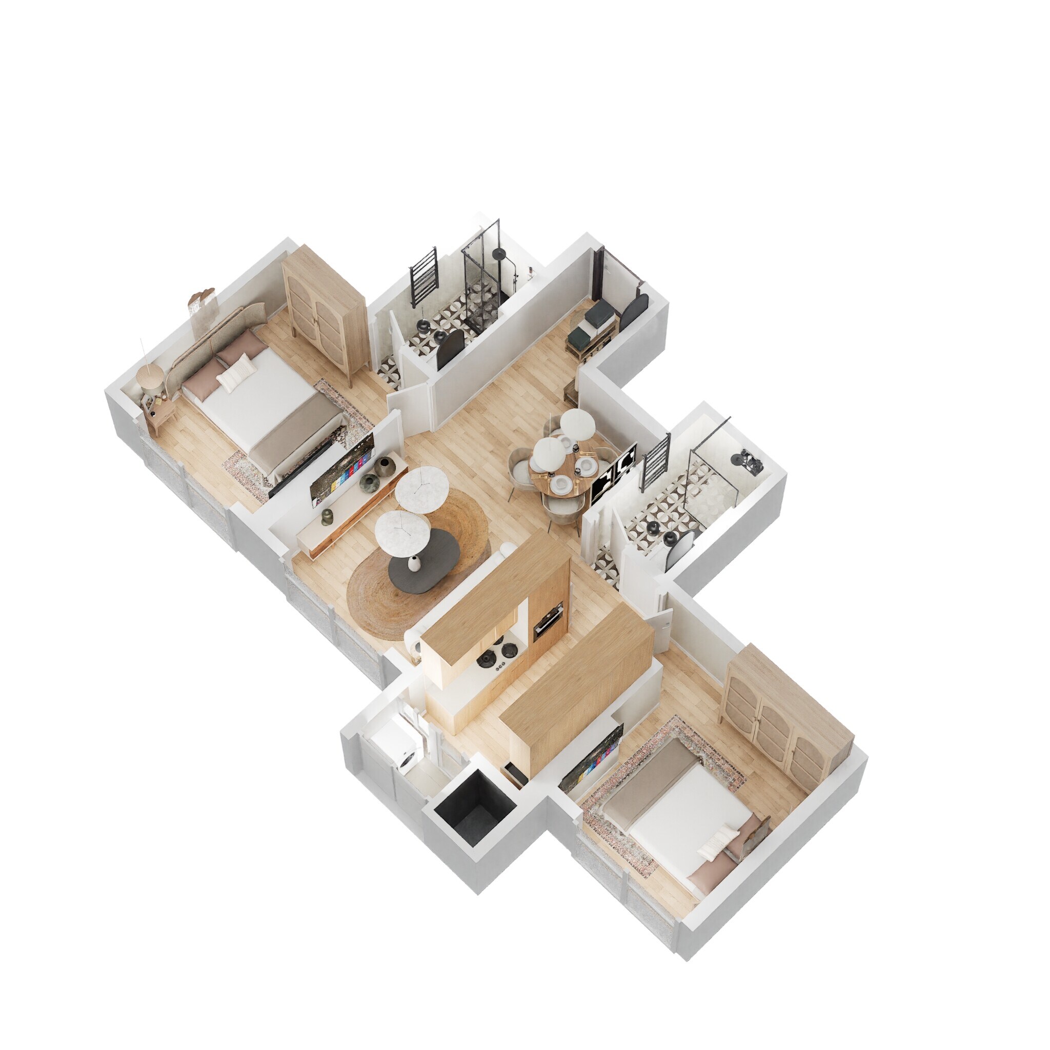 2 BHK 642 Sq. Ft. Apartment