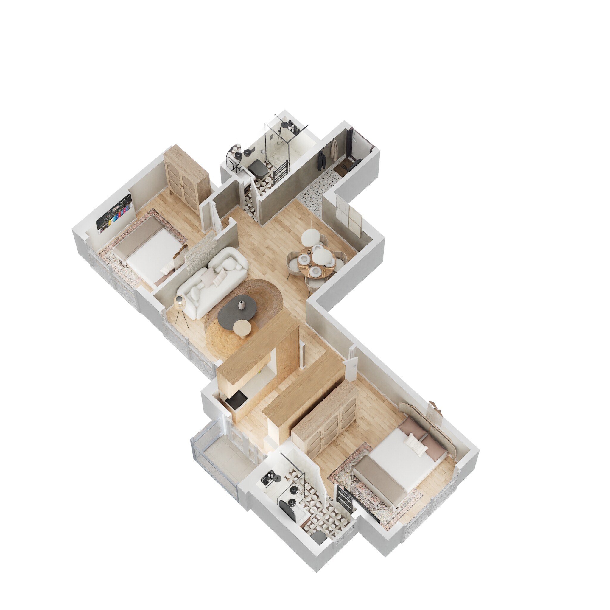 2 BHK 700 Sq. Ft. Apartment